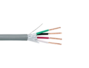 18 AWG 4 Lead Stranded Copper Shielded Cable With Ground Wire 20Ft. 