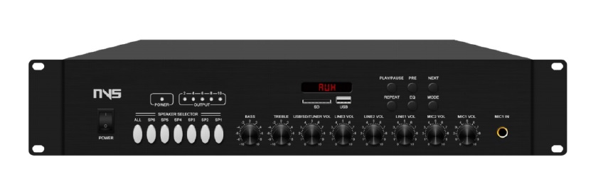 6 zones Mixer amplifier with MP3/FM/USB/SD