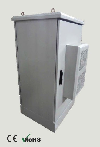 Double layer Galvanized Sheet Floor Standing IP55 External Cabinet with 120W DC Heat Exchanger